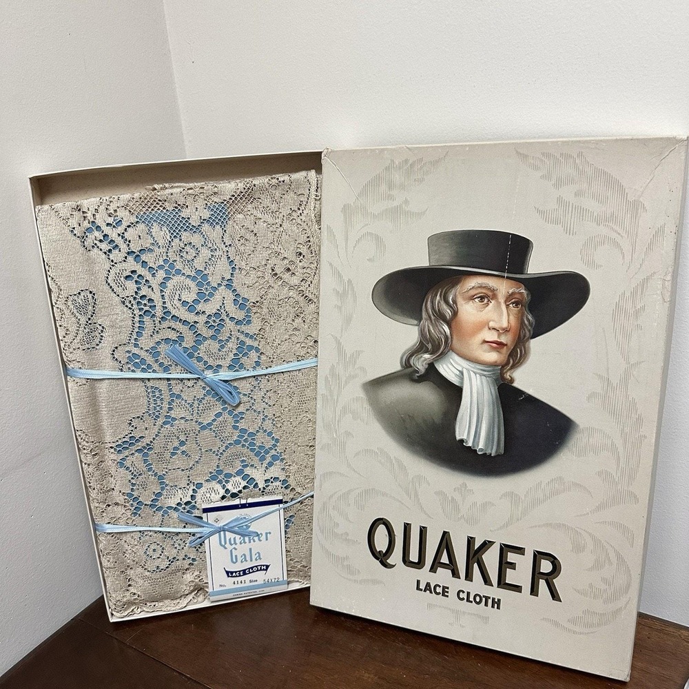 Vtg Quaker Lace Egyptian Gala Victorian Banquet Dinner Tablecloth 54"x72" NEW